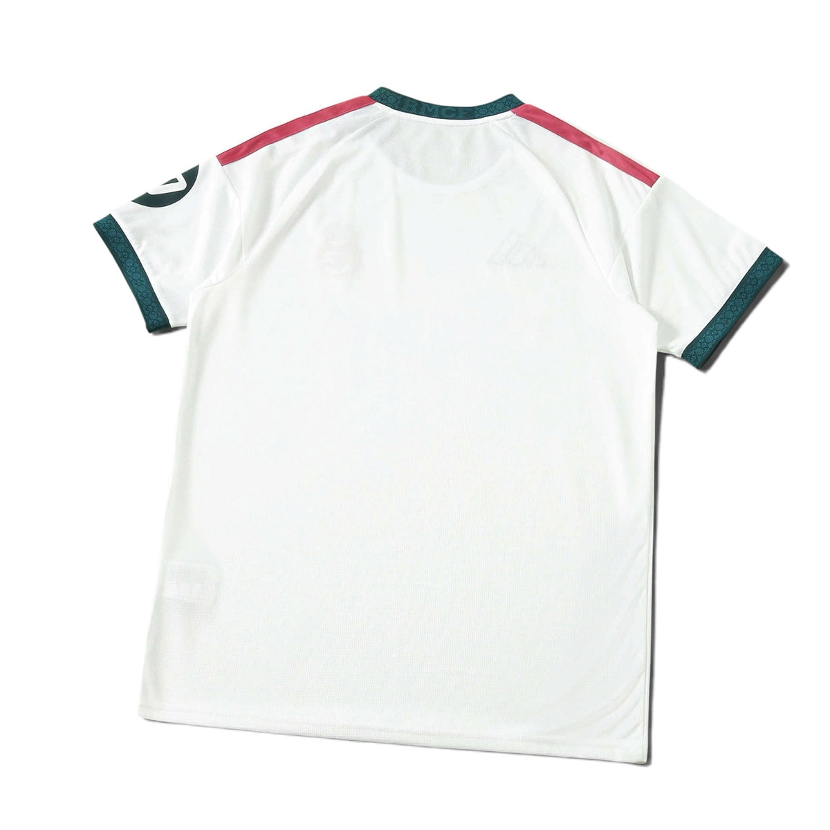 Europe Kits Real Madrid home jersey back view in white with dark green and pink shoulder and sleeve detailing